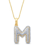 10KT 0.35-0.49 CT D- BUBBLE LETTER " M "