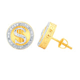 10K 0.20CT D-EARRING "DOLLAR SIGN"